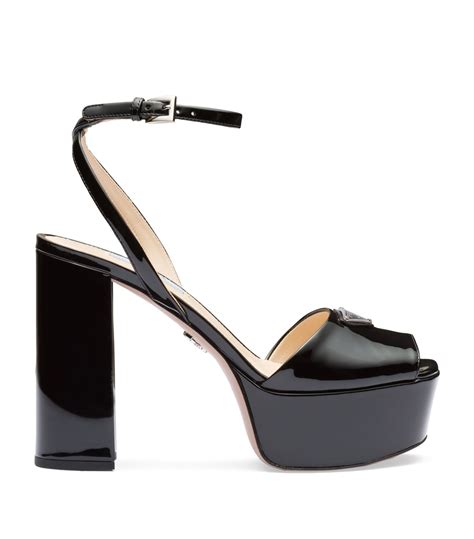 prada patent flip flops|Prada platform sandals.